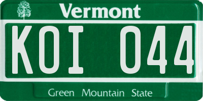 VT license plate KOI044