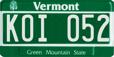 VT license plate KOI052