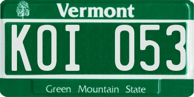 VT license plate KOI053
