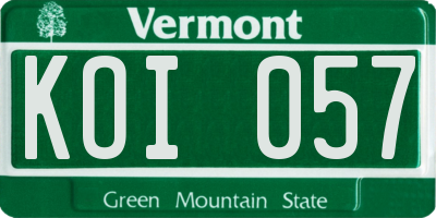 VT license plate KOI057