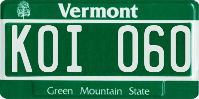 VT license plate KOI060