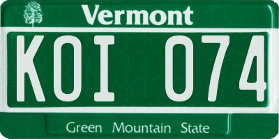 VT license plate KOI074