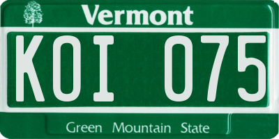 VT license plate KOI075