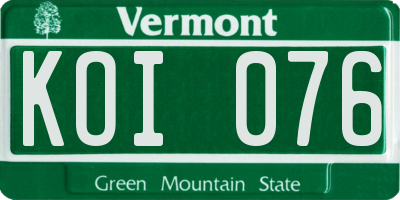VT license plate KOI076