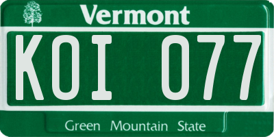 VT license plate KOI077