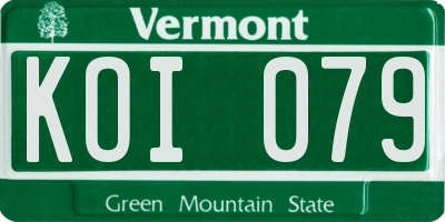VT license plate KOI079