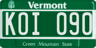 VT license plate KOI090