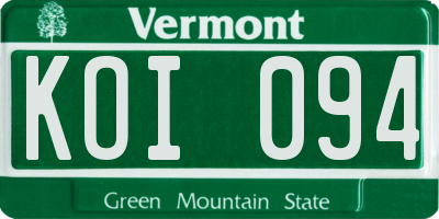 VT license plate KOI094