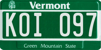 VT license plate KOI097