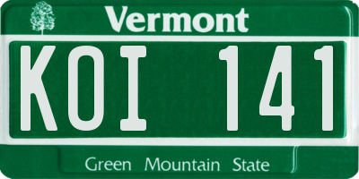 VT license plate KOI141