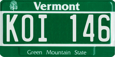 VT license plate KOI146
