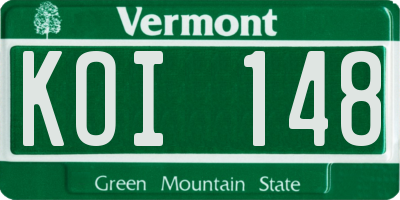 VT license plate KOI148