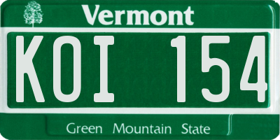 VT license plate KOI154