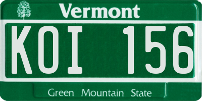 VT license plate KOI156
