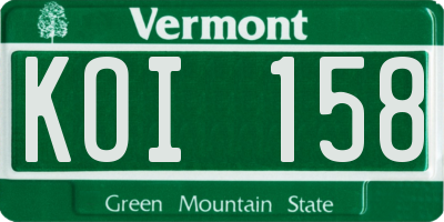 VT license plate KOI158