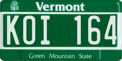 VT license plate KOI164