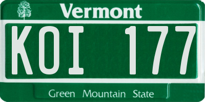 VT license plate KOI177