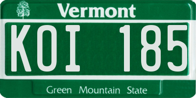 VT license plate KOI185