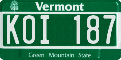 VT license plate KOI187
