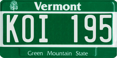 VT license plate KOI195