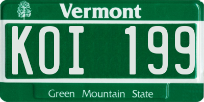 VT license plate KOI199