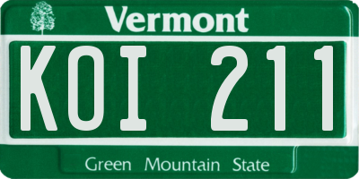 VT license plate KOI211