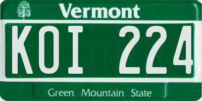 VT license plate KOI224