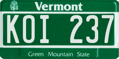 VT license plate KOI237