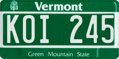 VT license plate KOI245