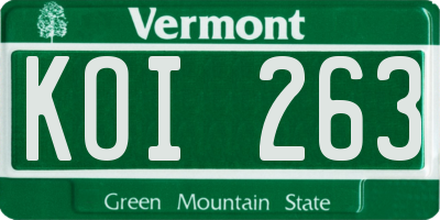 VT license plate KOI263