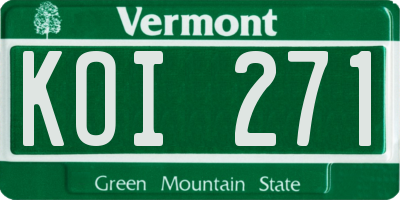 VT license plate KOI271