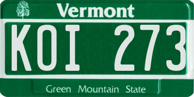 VT license plate KOI273