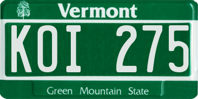 VT license plate KOI275