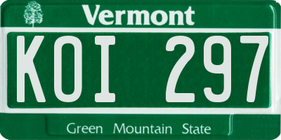 VT license plate KOI297