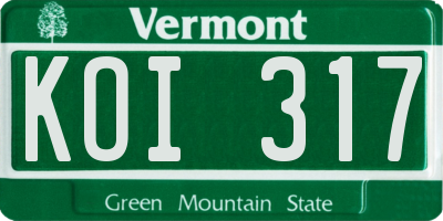 VT license plate KOI317