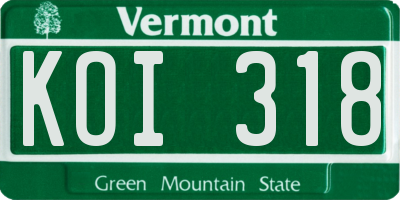 VT license plate KOI318