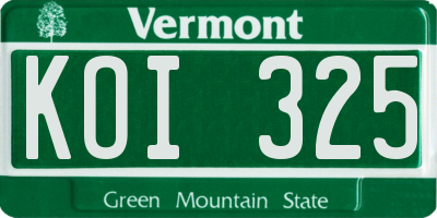 VT license plate KOI325