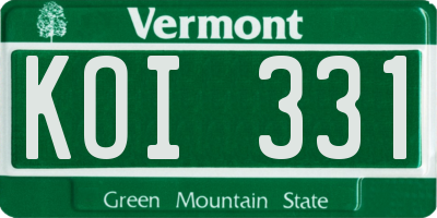 VT license plate KOI331