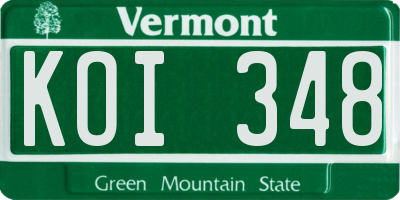 VT license plate KOI348
