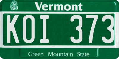 VT license plate KOI373