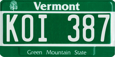 VT license plate KOI387