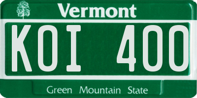 VT license plate KOI400