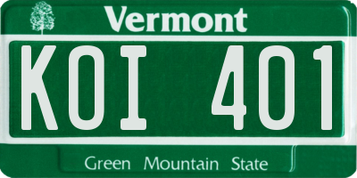 VT license plate KOI401