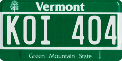 VT license plate KOI404