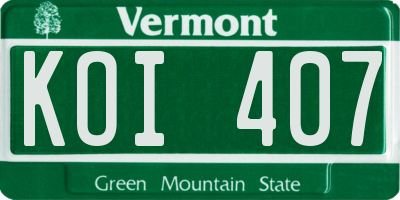 VT license plate KOI407