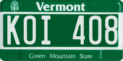 VT license plate KOI408