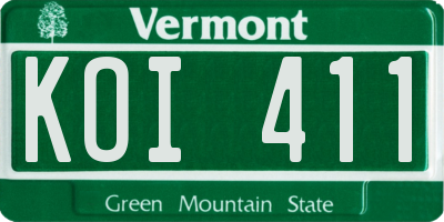 VT license plate KOI411