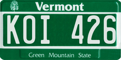 VT license plate KOI426