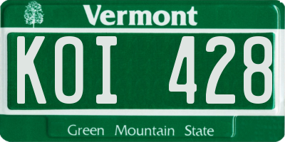 VT license plate KOI428