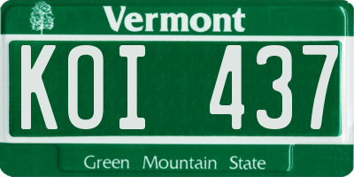 VT license plate KOI437